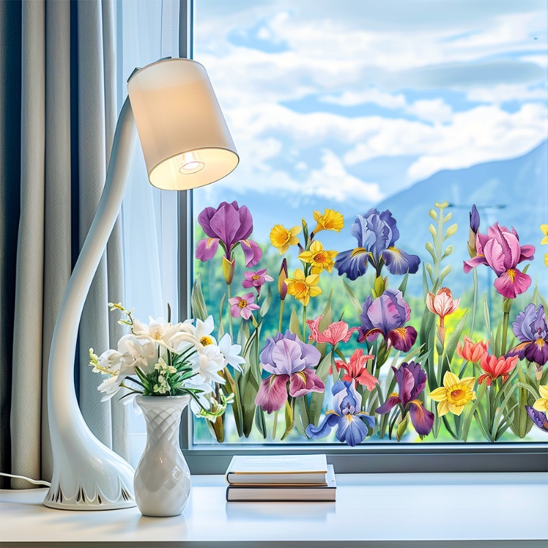 Colorful Beautiful Iris Flower - Pvc Panel Background ulasan dan harga
